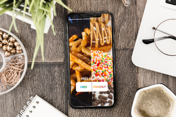 Instagram Fries and Dougnut Polling Sticker